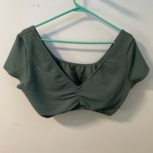 Swimsuit top, olive green size large